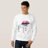 Einhorn mit Schirm Sweatshirt (Vorne ganz)