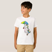 Einhorn mit Schirm T-Shirt (Vorne ganz)