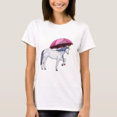 Einhorn mit Schirm T-Shirt (Vorderseite)