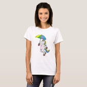 Einhorn mit Schirm T-Shirt (Vorne ganz)
