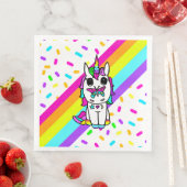 Einhorn mit Schmetterling auf Nose-Regenbogen-Spri Serviette (Beispiel)