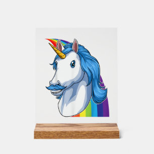 Einhorn mit Schnurrbart Dadacorn Dadicorn Einhorn  Acrylschild