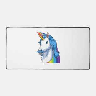 Einhorn mit Schnurrbart Dadacorn Dadicorn Einhorn Schreibtischunterlage