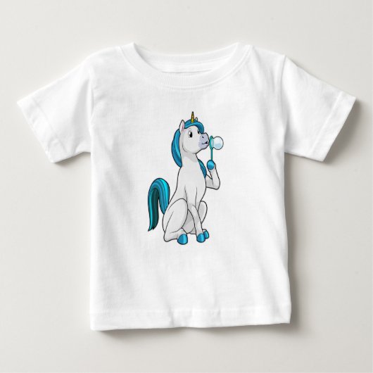 Einhorn mit Seifenblasen Baby T-shirt (Vorderseite)