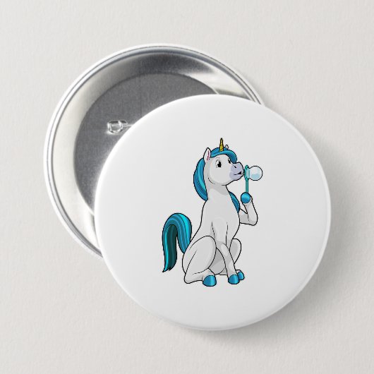Einhorn mit Seifenblasen Button (Vorne & Hinten)