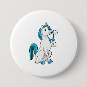 Einhorn mit Seifenblasen Button (Vorderseite)