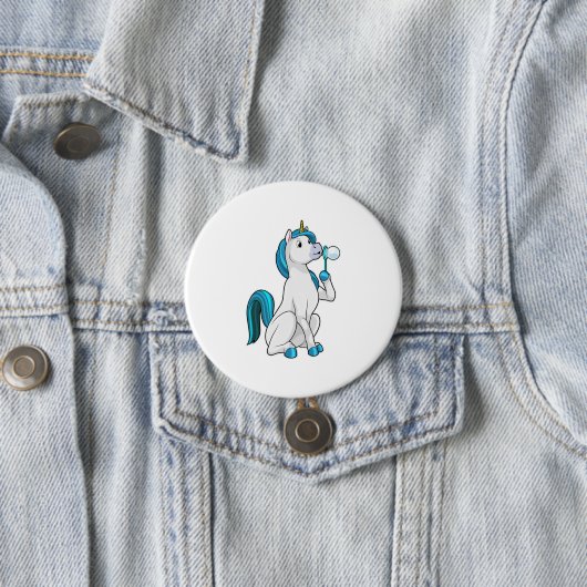 Einhorn mit Seifenblasen Button (Beispiel)