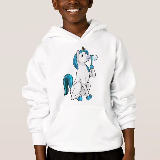 Einhorn mit Seifenblasen Hoodie (Vorderseite)