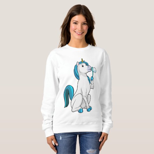 Einhorn mit Seifenblasen Sweatshirt (Vorne ganz)