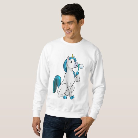 Einhorn mit Seifenblasen Sweatshirt (Vorne ganz)
