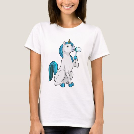 Einhorn mit Seifenblasen T-Shirt (Vorderseite)