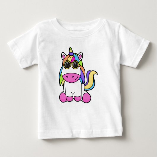 Einhorn mit Sonnenbrille Baby T-shirt (Vorderseite)