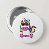 Einhorn mit Sonnenbrille Button (Vorne & Hinten)