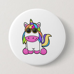 Einhorn mit Sonnenbrille Button