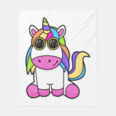 Einhorn mit Sonnenbrille Fleecedecke (Vorderseite)