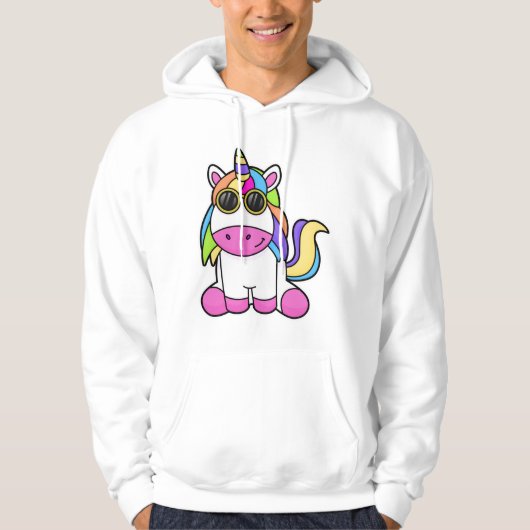 Einhorn mit Sonnenbrille Hoodie (Vorderseite)