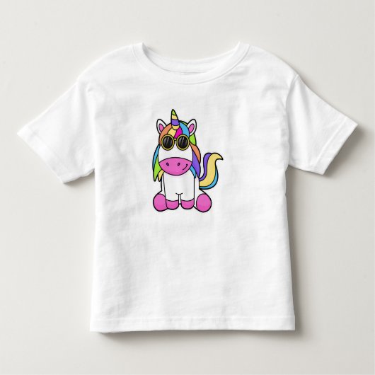 Einhorn mit Sonnenbrille Kleinkind T-shirt (Vorderseite)