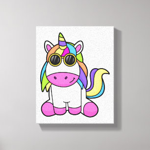 Einhorn mit Sonnenbrille Leinwanddruck