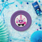 Einhorn mit Sonnenbrille Pappteller (Party)