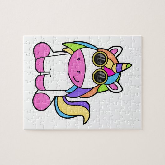 Einhorn mit Sonnenbrille Puzzle (Horizontal)