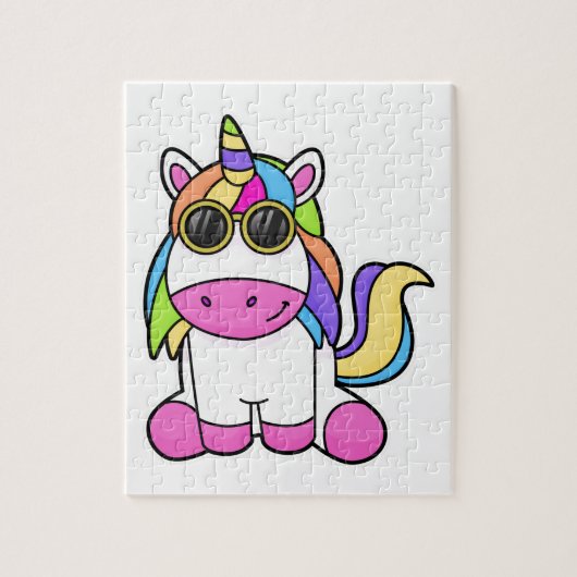 Einhorn mit Sonnenbrille Puzzle (Vertikal)