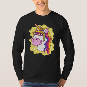 Einhorn mit Sonnenbrille Regenbogenkreatur Happy H T-Shirt