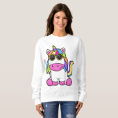 Einhorn mit Sonnenbrille Sweatshirt (Vorne ganz)