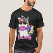 Einhorn mit Sonnenbrille T-Shirt (Vorderseite)