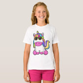 Einhorn mit Sonnenbrille T-Shirt (Vorne ganz)