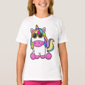 Einhorn mit Sonnenbrille T-Shirt (Vorderseite)