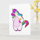 Einhorn mit Star Karte (Gelbe Blume)