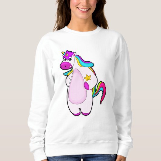 Einhorn mit Star Sweatshirt (Vorderseite)