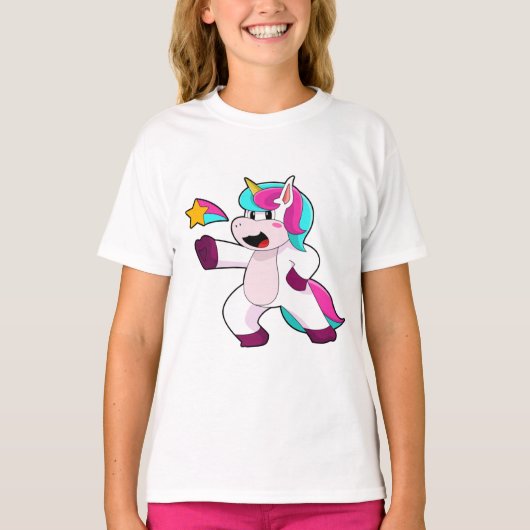 Einhorn mit Star T-Shirt (Vorderseite)