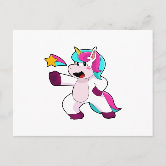 Einhorn mit Stern Postkarte (Vorderseite)