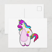 Einhorn mit Stern Postkarte (Vorne/Hinten)