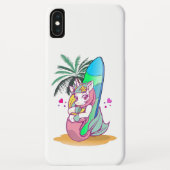 Einhorn mit Surfbrett am Strand Case-Mate iPhone Hülle (Rückseite)