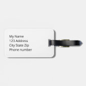 Einhorn mit Surfbrett am Strand Gepäckanhänger (Rückseite horizontal)