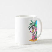 Einhorn mit Surfbrett am Strand Kaffeetasse (VorderseiteRechts)