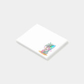 Einhorn mit Surfbrett am Strand Post-it Klebezettel (angewinkelt)