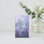 Einhorn mit violetten Blumen Visitenkarte (Stehend Vorderseite)