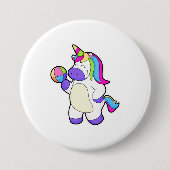 Einhorn mit Volleyball Button (Vorderseite)
