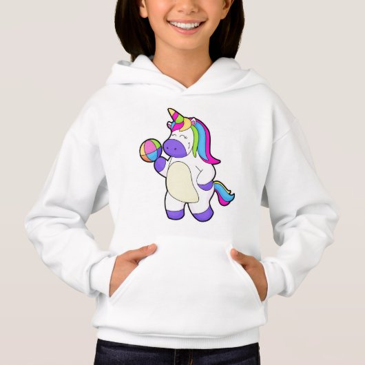 Einhorn mit Volleyball Hoodie (Vorderseite)