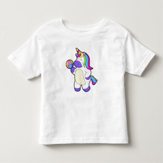 Einhorn mit Volleyball Kleinkind T-shirt (Vorderseite)