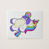 Einhorn mit Volleyball Puzzle (Horizontal)