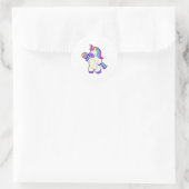 Einhorn mit Volleyball Runder Aufkleber (Tasche)