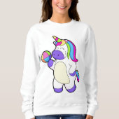 Einhorn mit Volleyball Sweatshirt (Vorderseite)