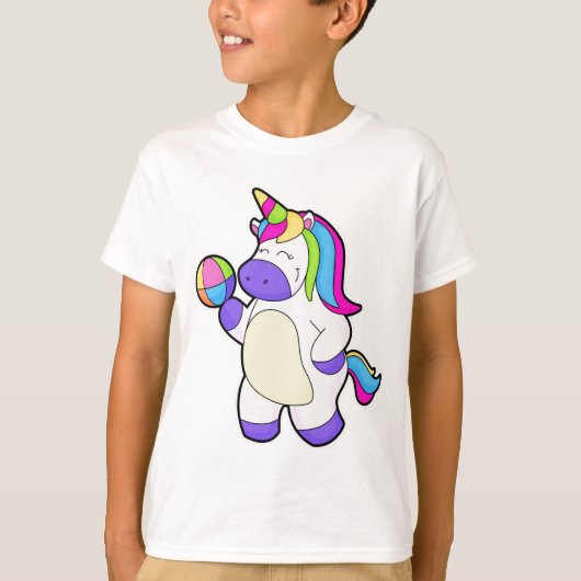 Einhorn mit Volleyball T-Shirt (Vorderseite)