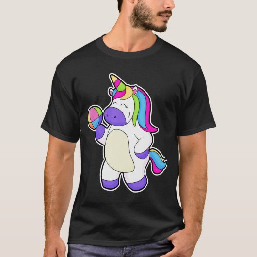 Einhorn mit Volleyball T-Shirt (Vorderseite)