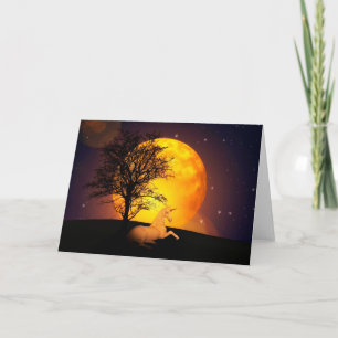 Einhorn mit Vollmond-Gruß-Kartenfreiem raum Karte