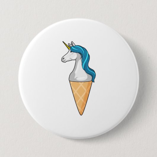 Einhorn mit Waffeleis Button (Vorderseite)